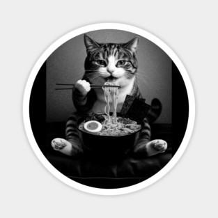 Cat and Ramen Magnet