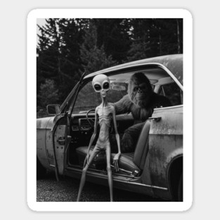 Alien and Bigfoot-Believe-2 Sticker