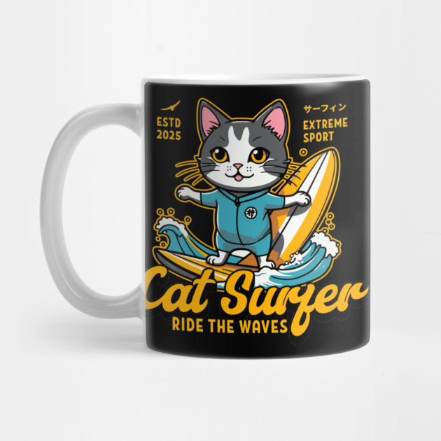 Cat Surfer – Wave Rider Extraordinaire by Urbanprint