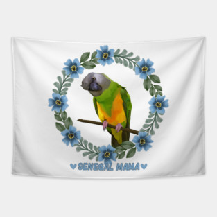 Cute Senegal Parrot - Senegal Mama Tapestry