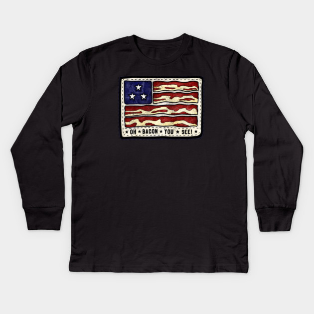 The Baconsale Flag Kids Long Sleeve T-Shirt by baconsale
