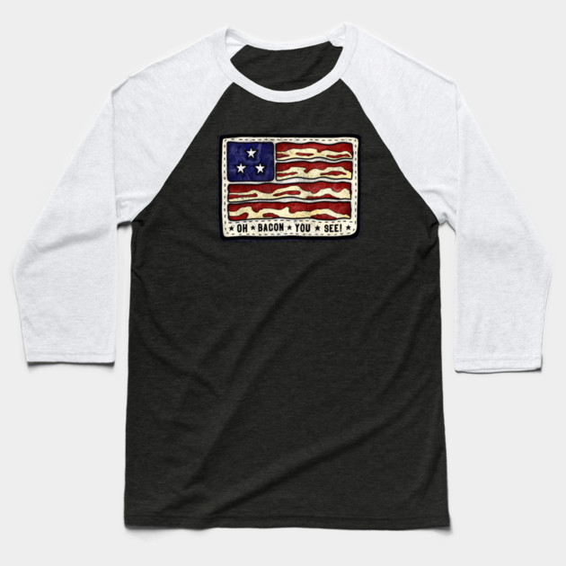 The Baconsale Flag Baseball T-Shirt by baconsale