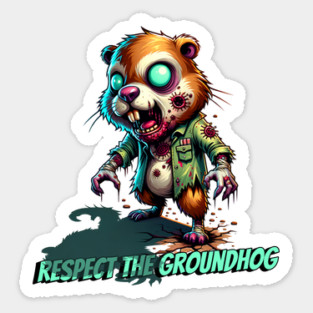 Zombie Groundhog Sticker