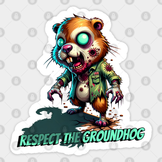Zombie Groundhog Sticker by HolidayBug