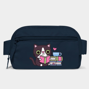 Cute Tuxedo Cat Loves Reading Books Bag