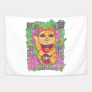 Lucky Cat Tapestry