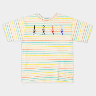 One Fifth, Two Fifth, Red Fifth, Blue Fifth Kids T-Shirt