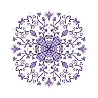 Purple Snowflake Mandala - Ornamental Winter Design T-Shirt