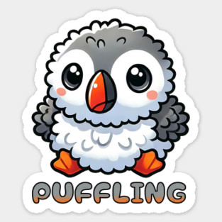 Puffling, what a baby Puffin is called, cute fluffy design Magnet