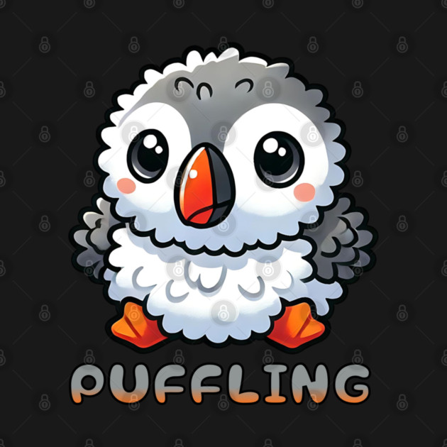 Puffling, what a baby Puffin is called, cute fluffy design by Luxinda