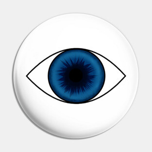 Eyeball Round Blue Pin