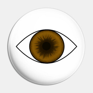 Eyeball Round Brown Pin