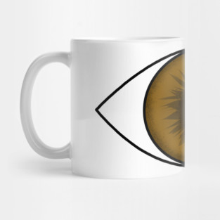 Eyeball Round Brown Mug