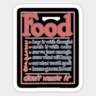 Food Conservation Tips - Vintage WWI Era Poster Design Magnet