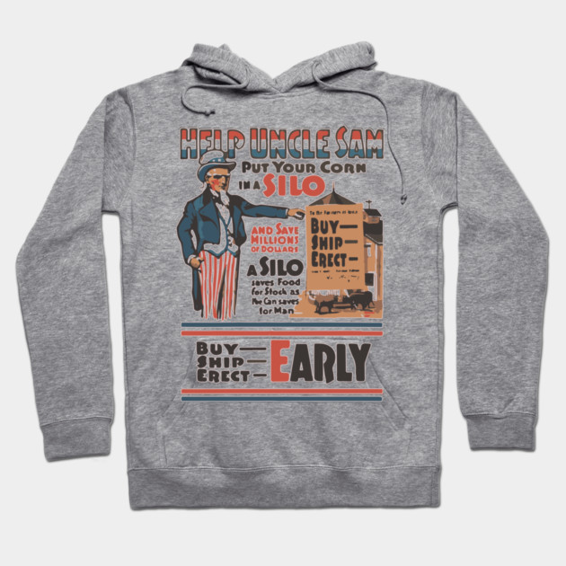 Build a Silo for the Nation - WWI Propaganda Poster Hoodie by TuncGK