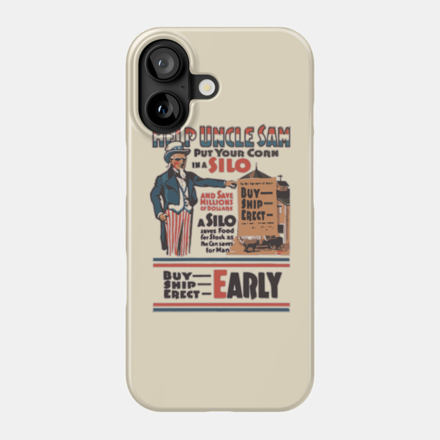 Build a Silo for the Nation - WWI Propaganda Poster Phone Case by TuncGK
