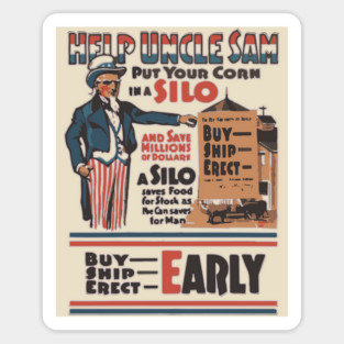 Build a Silo for the Nation - WWI Propaganda Poster Sticker