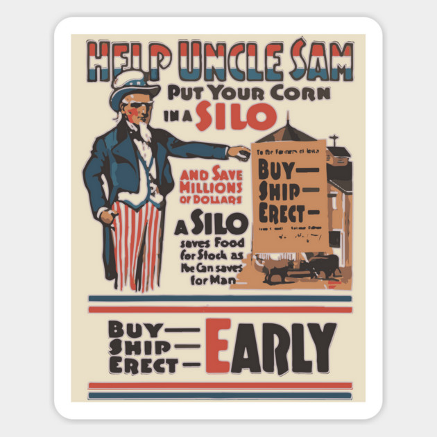 Build a Silo for the Nation - WWI Propaganda Poster Magnet by TuncGK