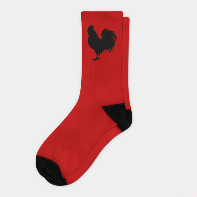 Black Rooster Silhouette Socks by DonWillisJrArt