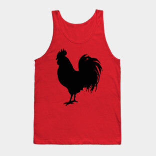 Black Rooster Silhouette Tank Top