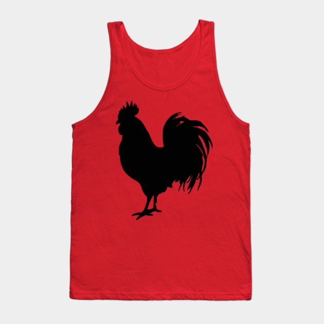 Black Rooster Silhouette Tank Top by DonWillisJrArt