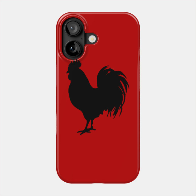 Black Rooster Silhouette Phone Case by DonWillisJrArt