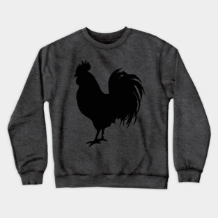 Black Rooster Silhouette Crewneck Sweatshirt