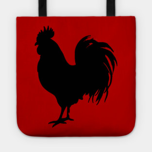 Black Rooster Silhouette Tote