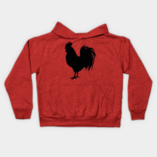 Black Rooster Silhouette Kids Hoodie