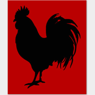 Black Rooster Silhouette Posters and Art