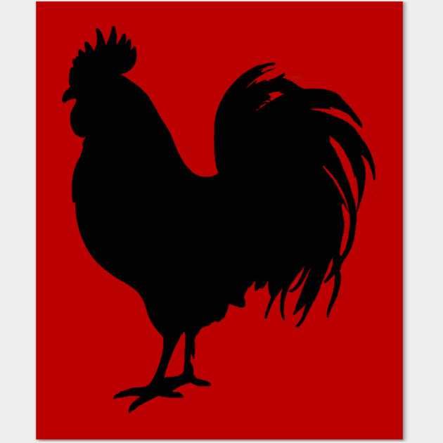 Black Rooster Silhouette Wall Art by DonWillisJrArt