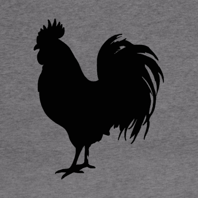 Black Rooster Silhouette by DonWillisJrArt
