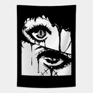 Anime Goth Girl Eyes Tapestry