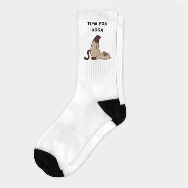Yoga Cat T-Shirt / Funny Cat Yoga Tee / Cat Lover Yoga Shirt Socks by Urbanprint