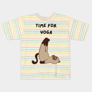 Yoga Cat T-Shirt / Funny Cat Yoga Tee / Cat Lover Yoga Shirt Kids T-Shirt