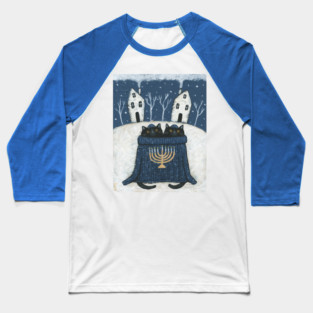 The Hanukkah Sweater Cats Baseball T-Shirt