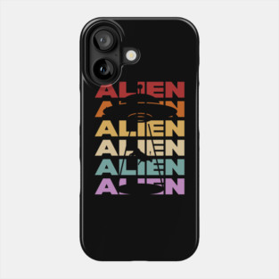 Alien - Retro Vintage Silhouette Design - Gift for UFO Enthusiasts Phone Case