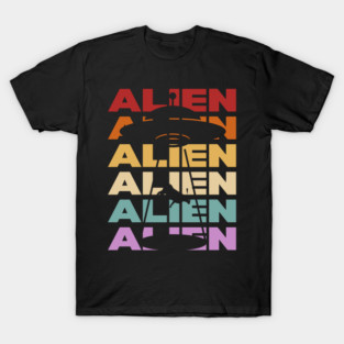 Alien - Retro Vintage Silhouette Design - Gift for UFO Enthusiasts T-Shirt
