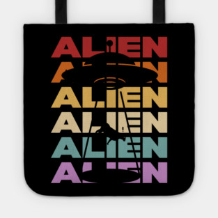 Alien - Retro Vintage Silhouette Design - Gift for UFO Enthusiasts Tote