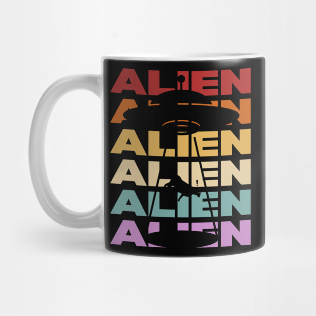 Alien - Retro Vintage Silhouette Design - Gift for UFO Enthusiasts by TuncGK