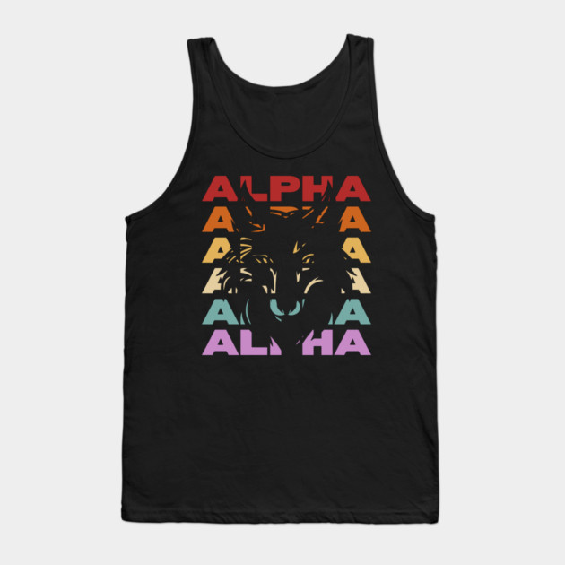 Alpha Wolf - Retro Vintage Style Pastel Design Tank Top by TuncGK