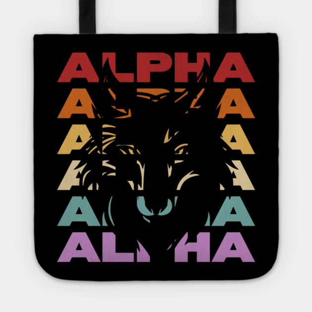 Alpha Wolf - Retro Vintage Style Pastel Design Tote by TuncGK