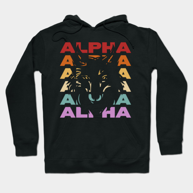 Alpha Wolf - Retro Vintage Style Pastel Design Hoodie by TuncGK