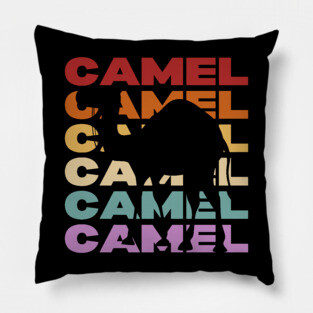Desert Camel - Vintage Retro Pastel Typography Art Pillow