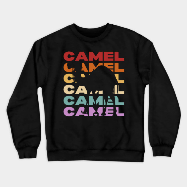 Desert Camel - Vintage Retro Pastel Typography Art Crewneck Sweatshirt by TuncGK