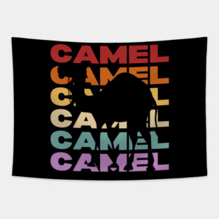 Desert Camel - Vintage Retro Pastel Typography Art Tapestry