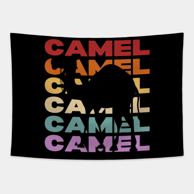 Desert Camel - Vintage Retro Pastel Typography Art Tapestry by TuncGK
