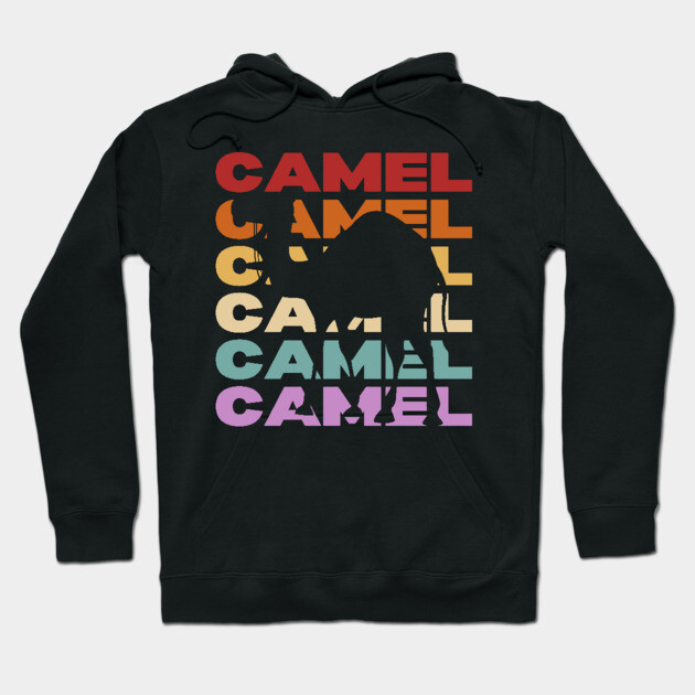 Desert Camel - Vintage Retro Pastel Typography Art Hoodie by TuncGK