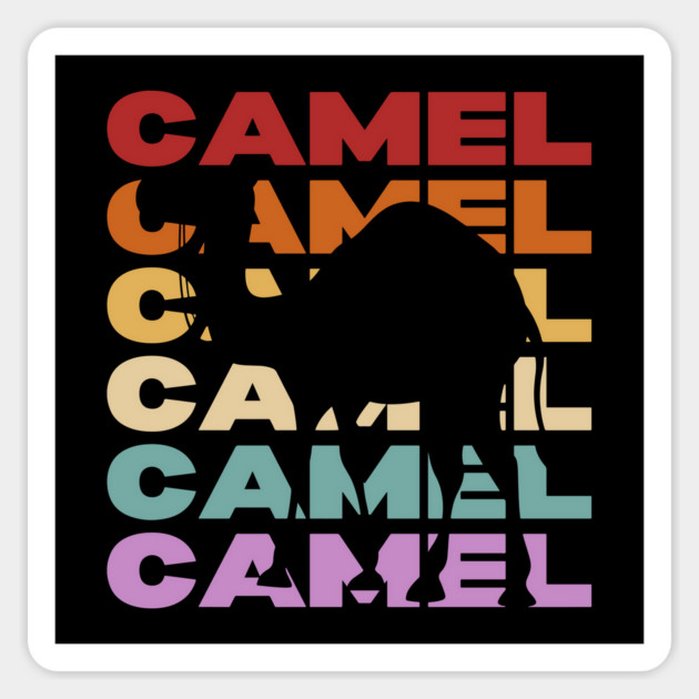 Desert Camel - Vintage Retro Pastel Typography Art Magnet by TuncGK