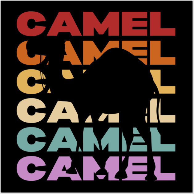 Desert Camel - Vintage Retro Pastel Typography Art Wall Art by TuncGK